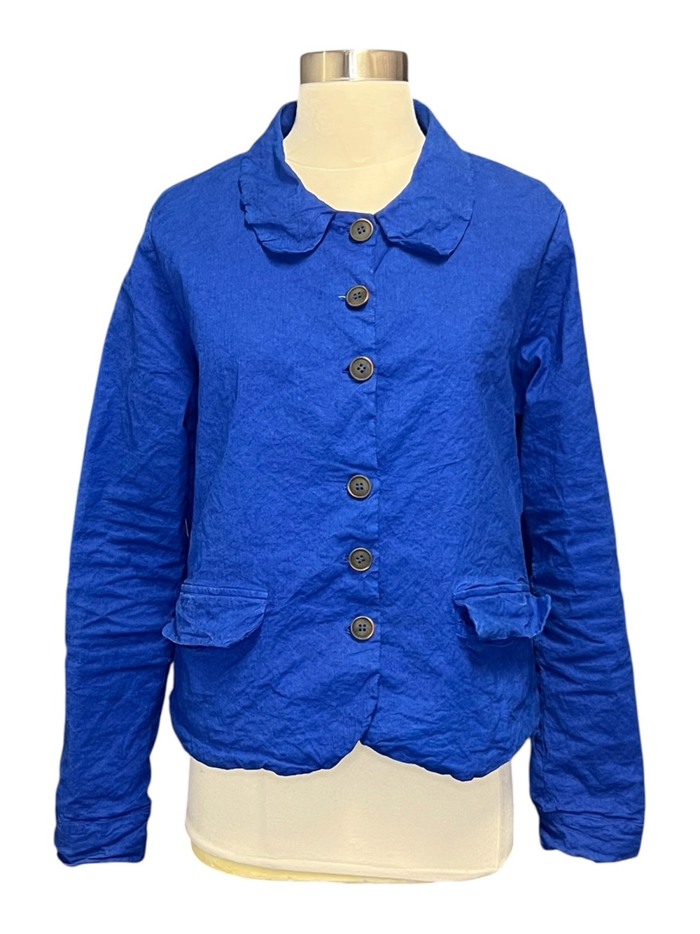 Aequamente Round Collar Button Front Jacket